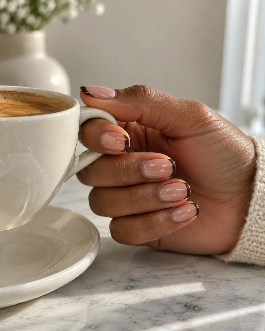Espresso French — AI-created nail inspiration