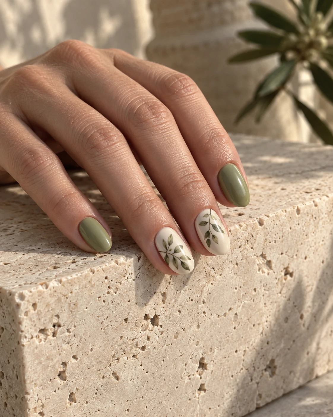 Sage botanicals — AI-created nail inspiration