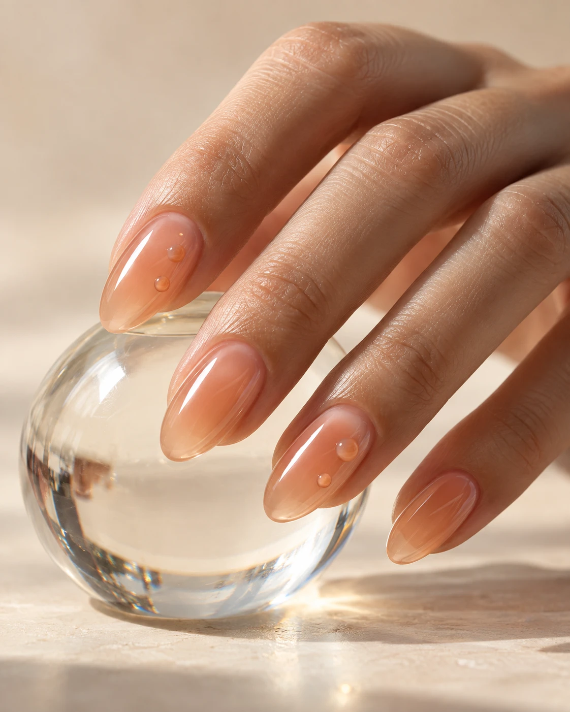 Apricot glass — AI-created nail inspiration